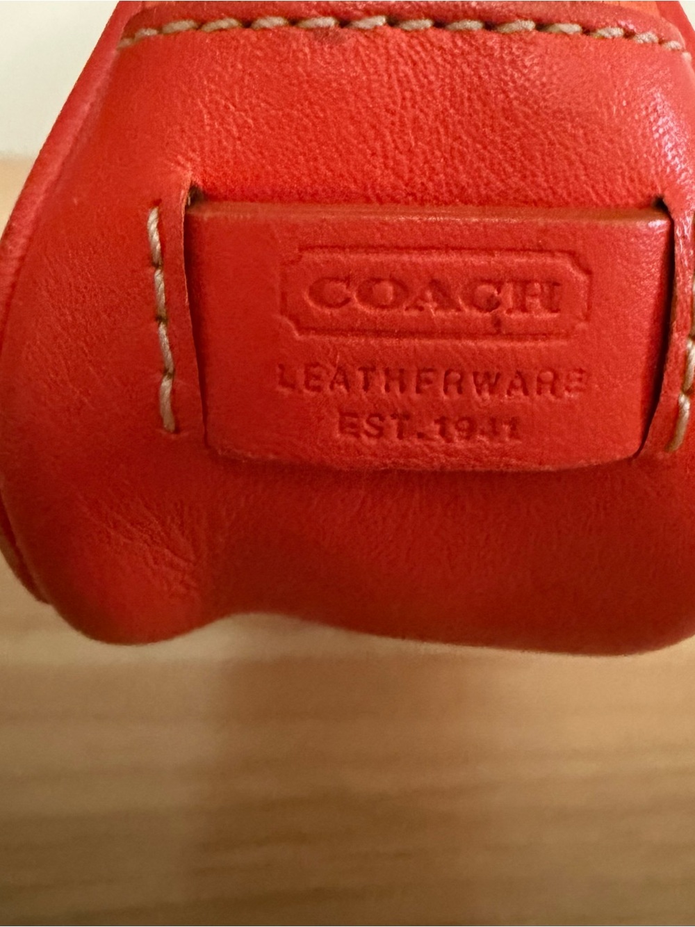 Coach Orange Signature Jacquard Shoulder Bag with Leather Trim - Picture 5 of 14